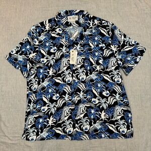 Original Penguin Shirt Men's XL Floral Crane Hawaiian Preppy Lightweight Stylish